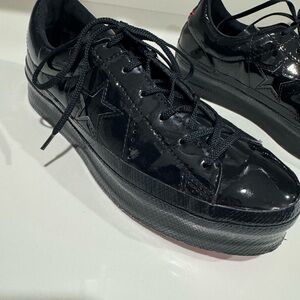 Converse Women's Black Patent Platform Sneakers